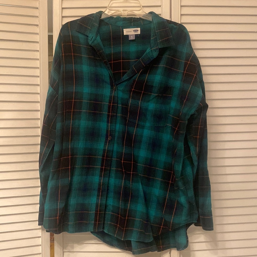 Old Navy "Boyfriend" Flannel Shirt Size XL